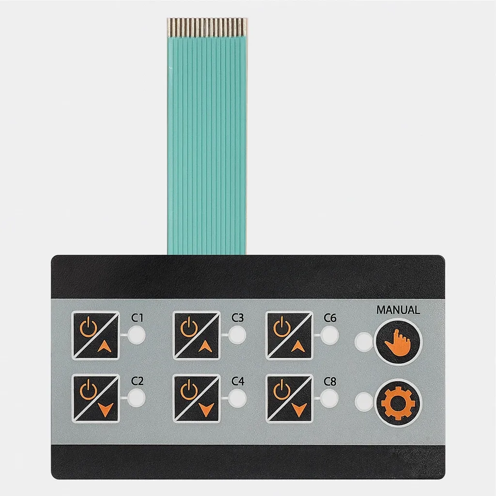 Flat Membrane Switch with SMD LEDs