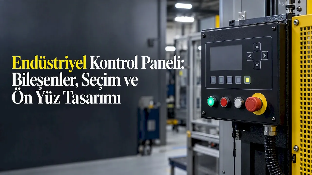 Makineye takılmış endüstriyel kontrol paneli