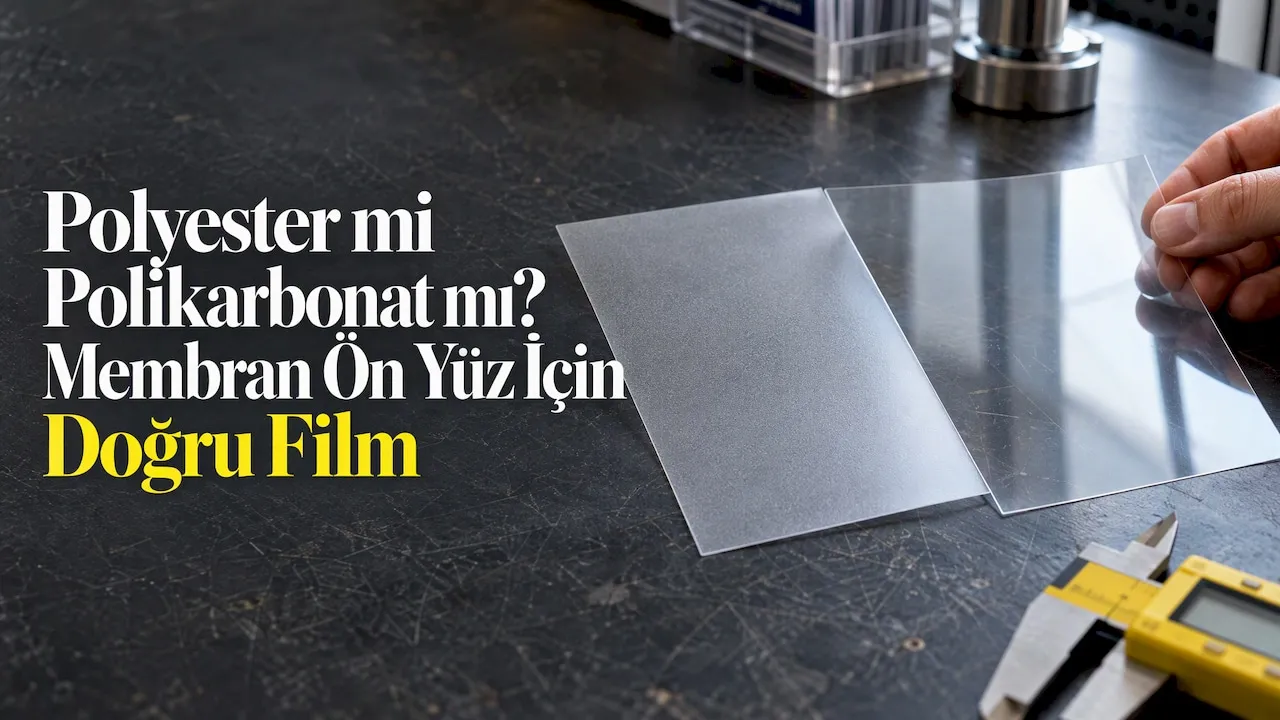 Dokulu PET ve şeffaf PC film örnekleri