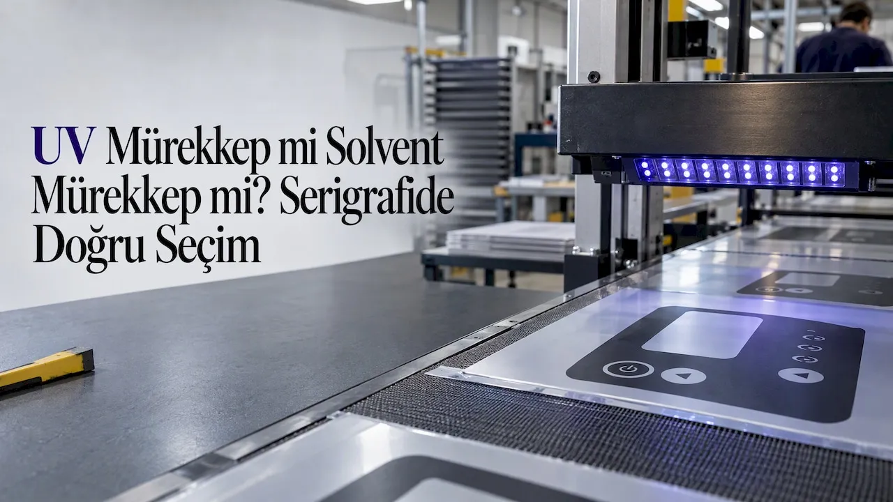 Serigrafi baskılı film UV kürleme hattında